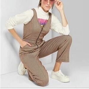 Wild Fable Brown Plaid Jumpsuit Size: XL